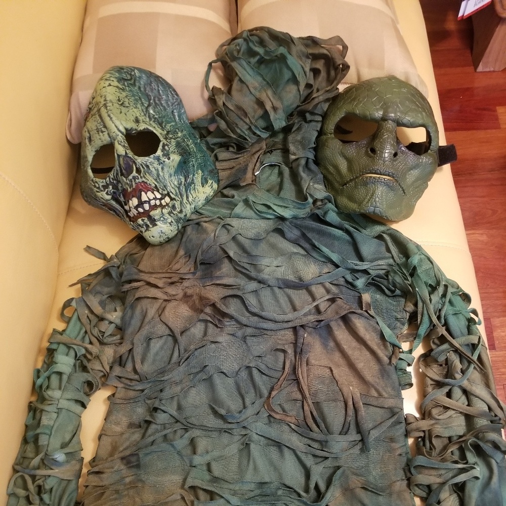 Swamp Thing costume with two masks